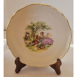 Schumann Bavaria Plate Germany Fragonard Courting Couple Gold Edge No stand
